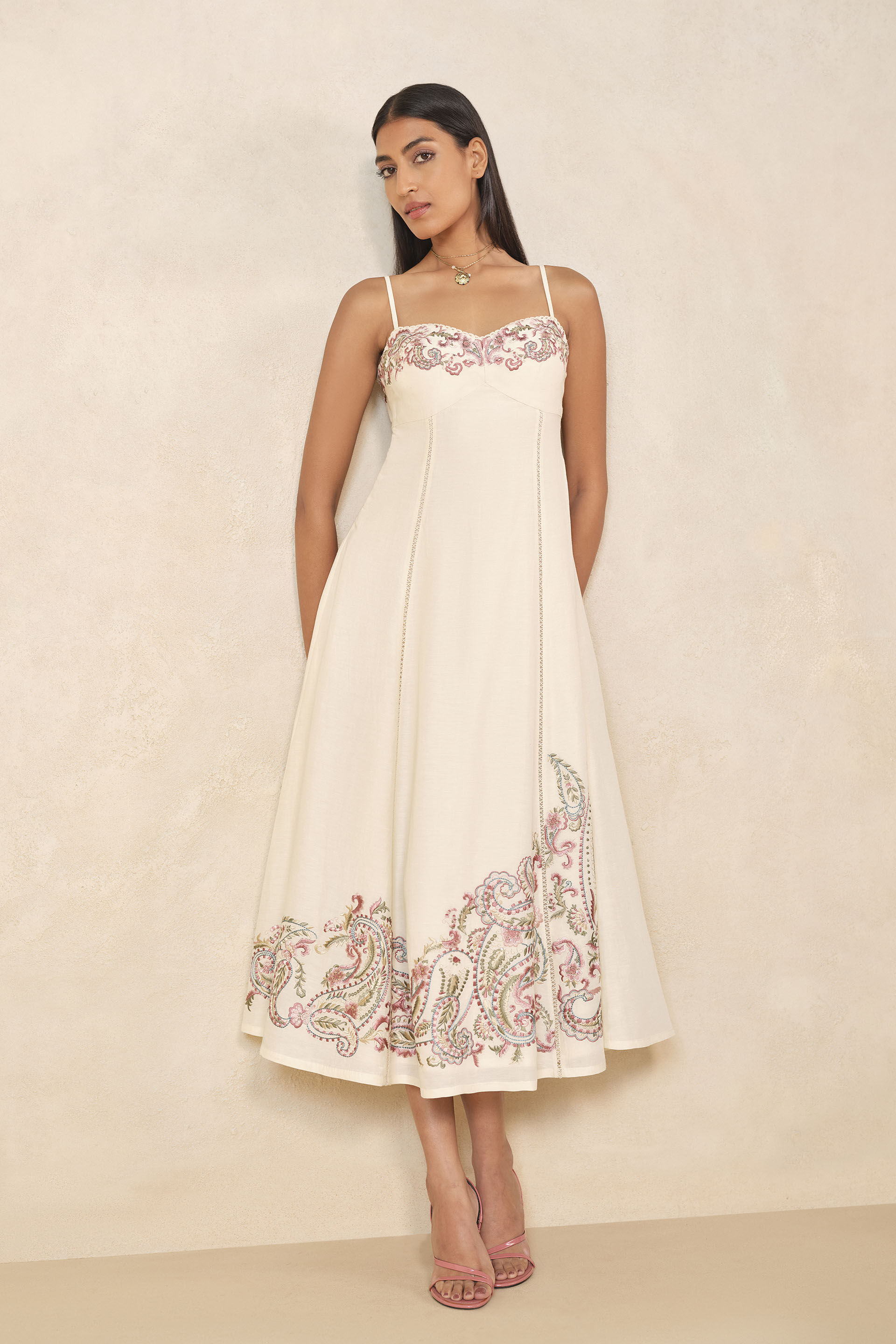 Alora Embroidered Dress - Natural, Natural, image 3